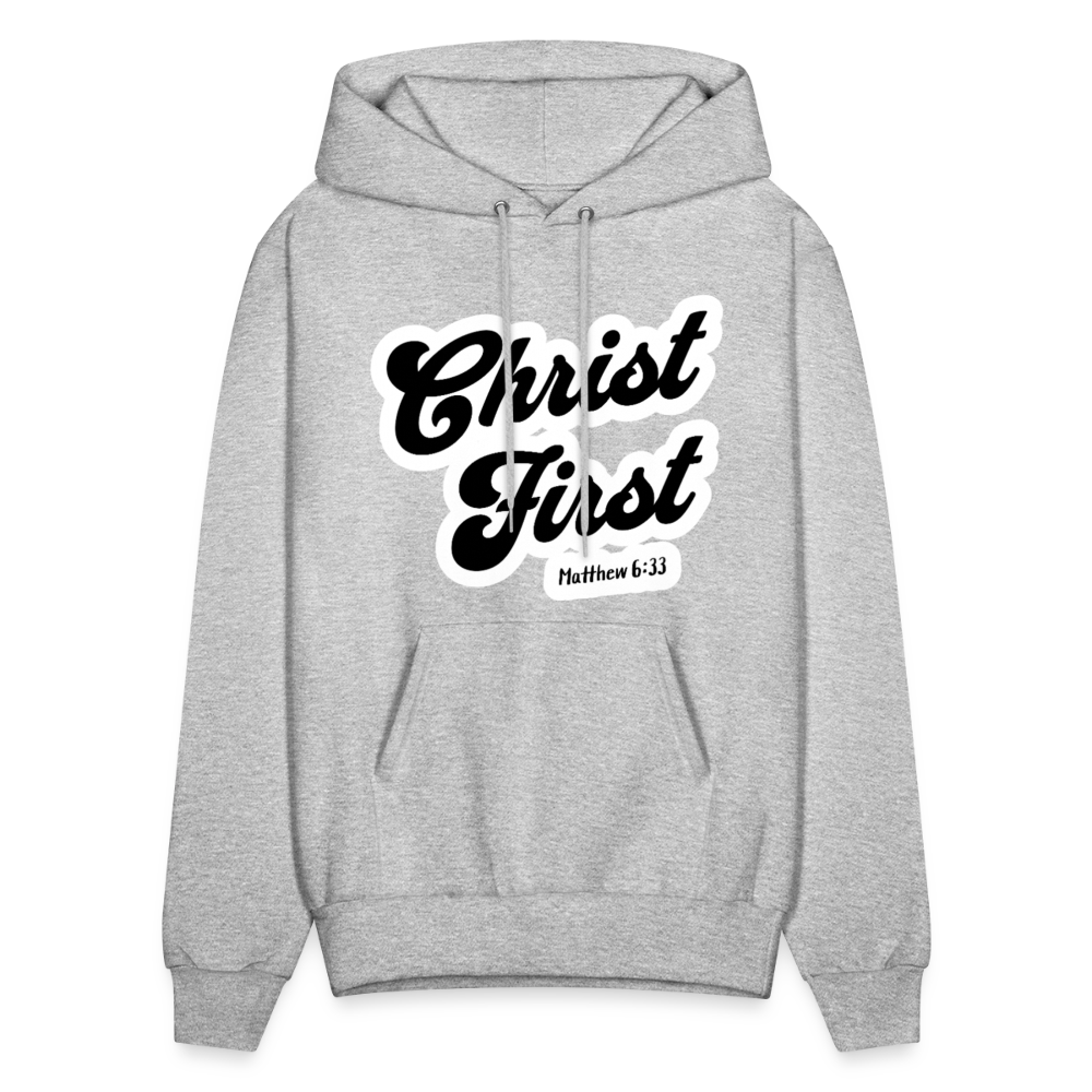 Christ First Hoodie - heather gray