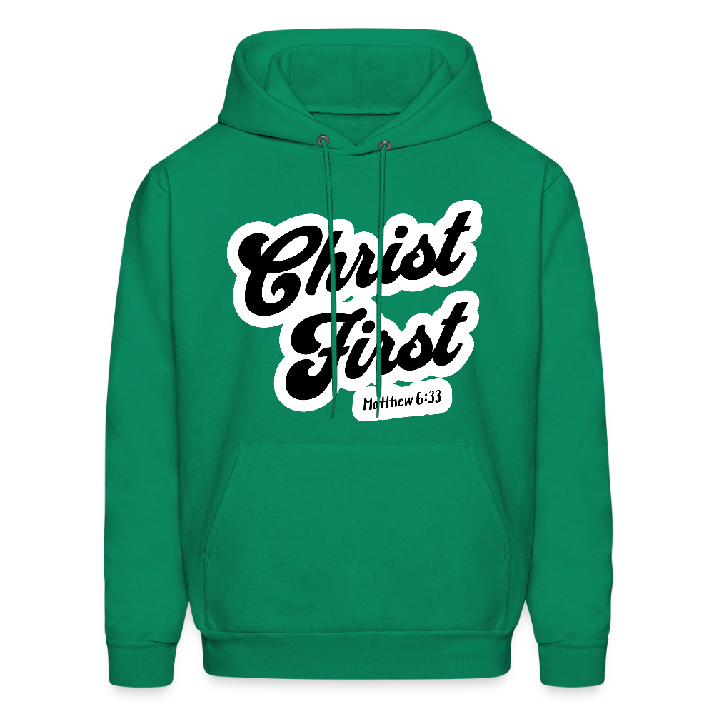 Christ First Hoodie - kelly green