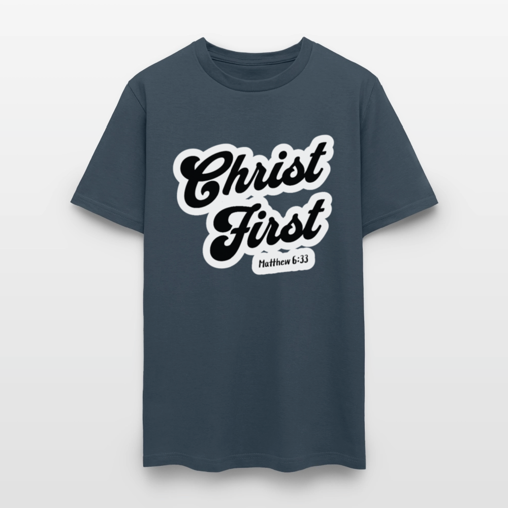 Christ First T-Shirt - blue dusk