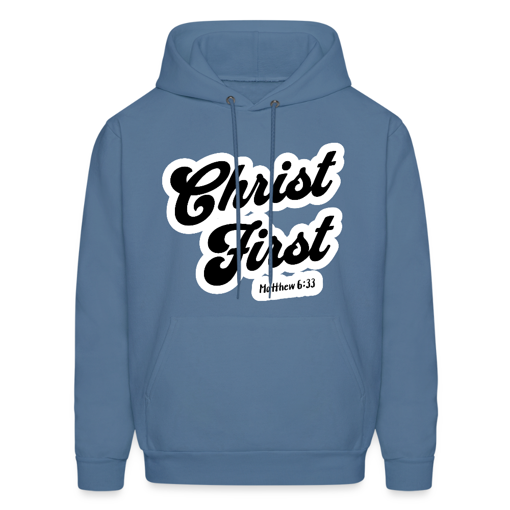 Christ First Hoodie - denim blue