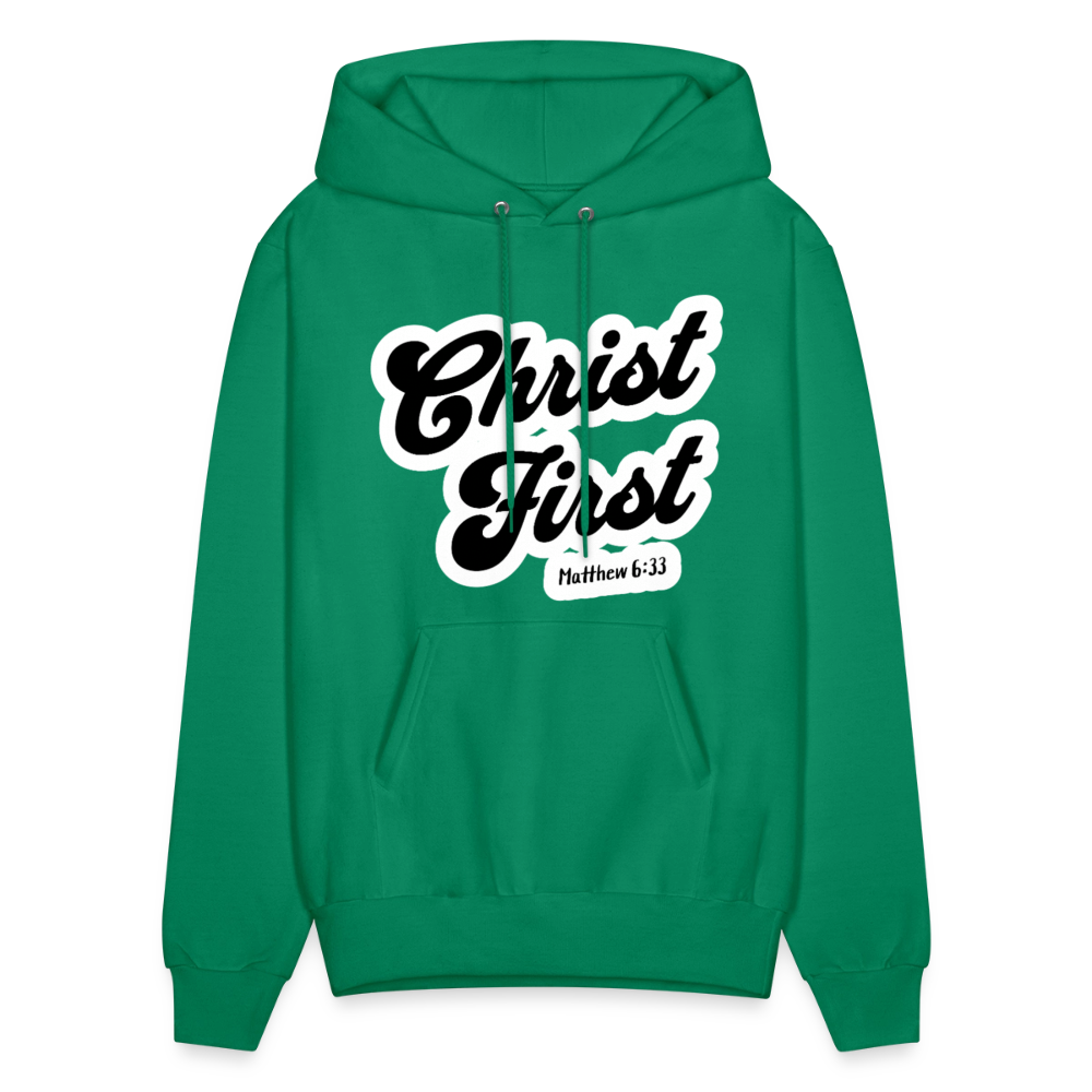 Christ First Hoodie - kelly green