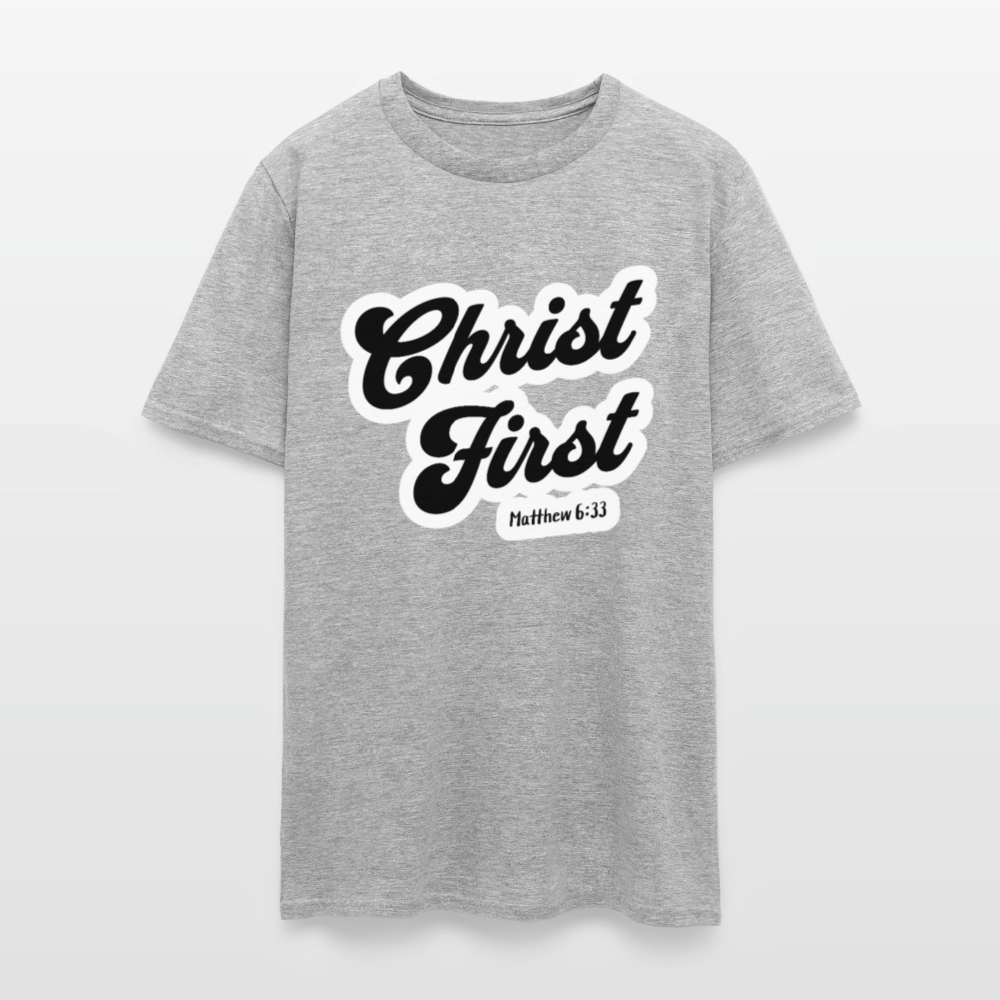 Christ First T-Shirt - heather gray