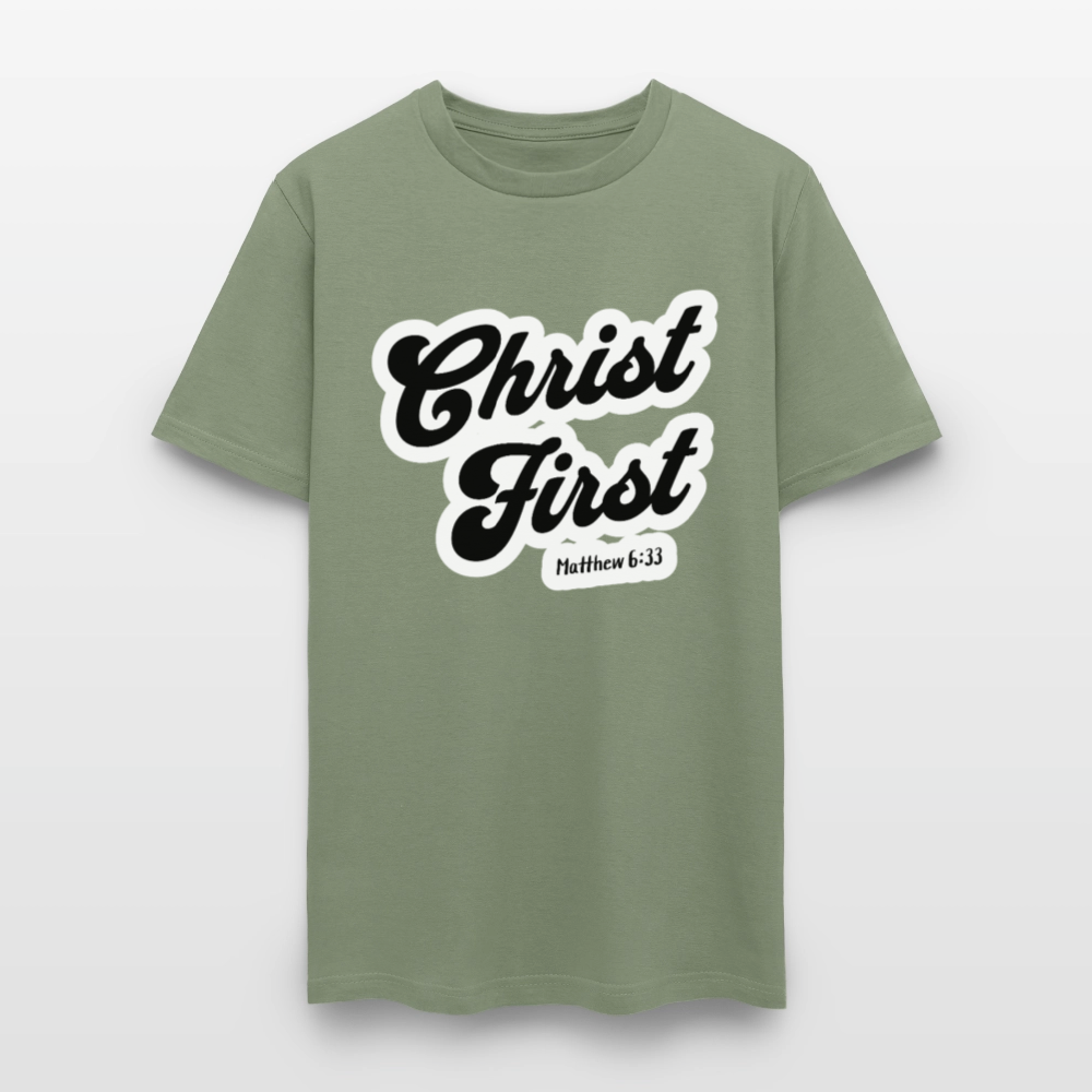 Christ First T-Shirt - military green
