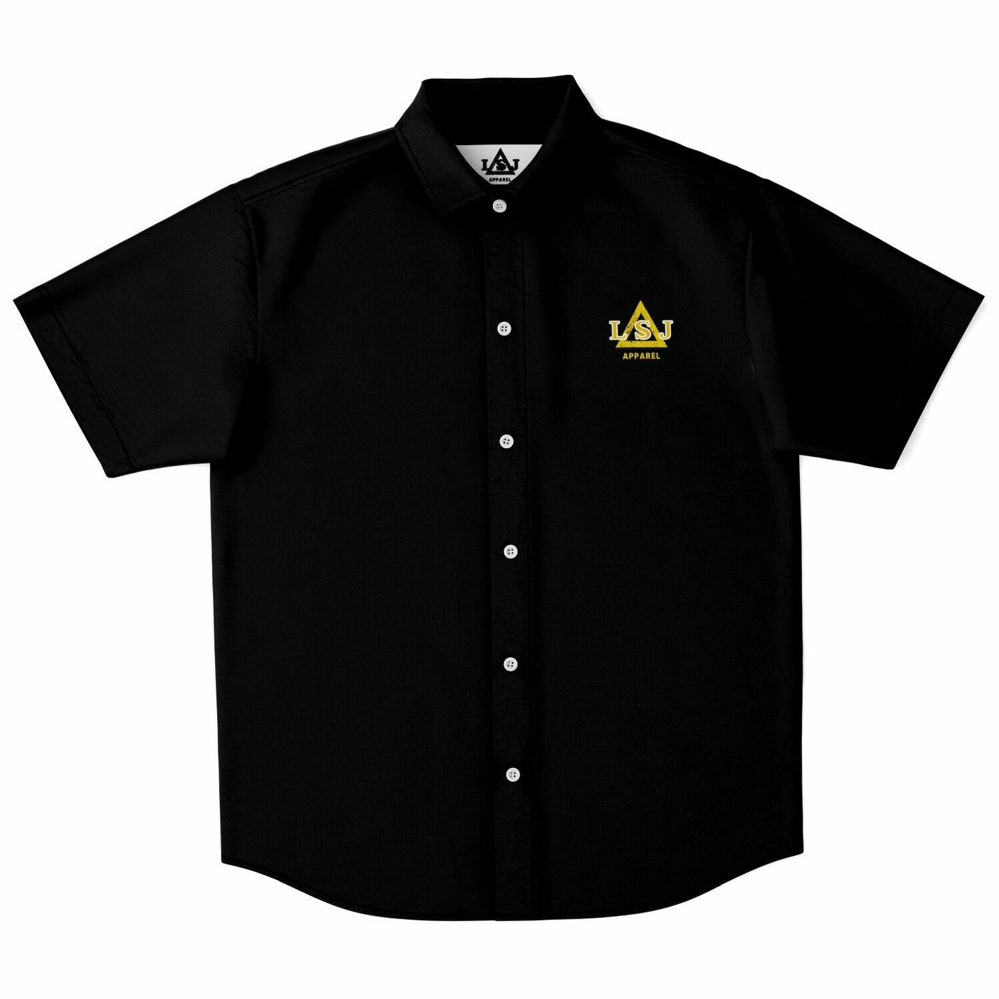 LSJ Black Short Sleeve Button Down Shirt