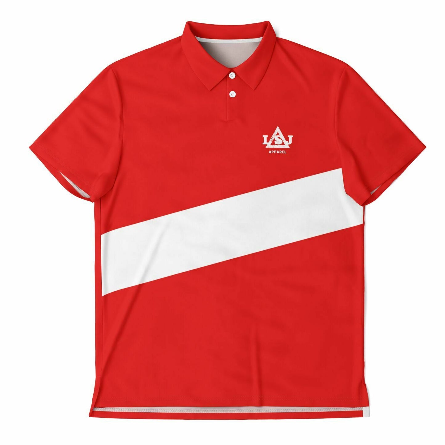 LSJ Red & White Men's Polo Shirt