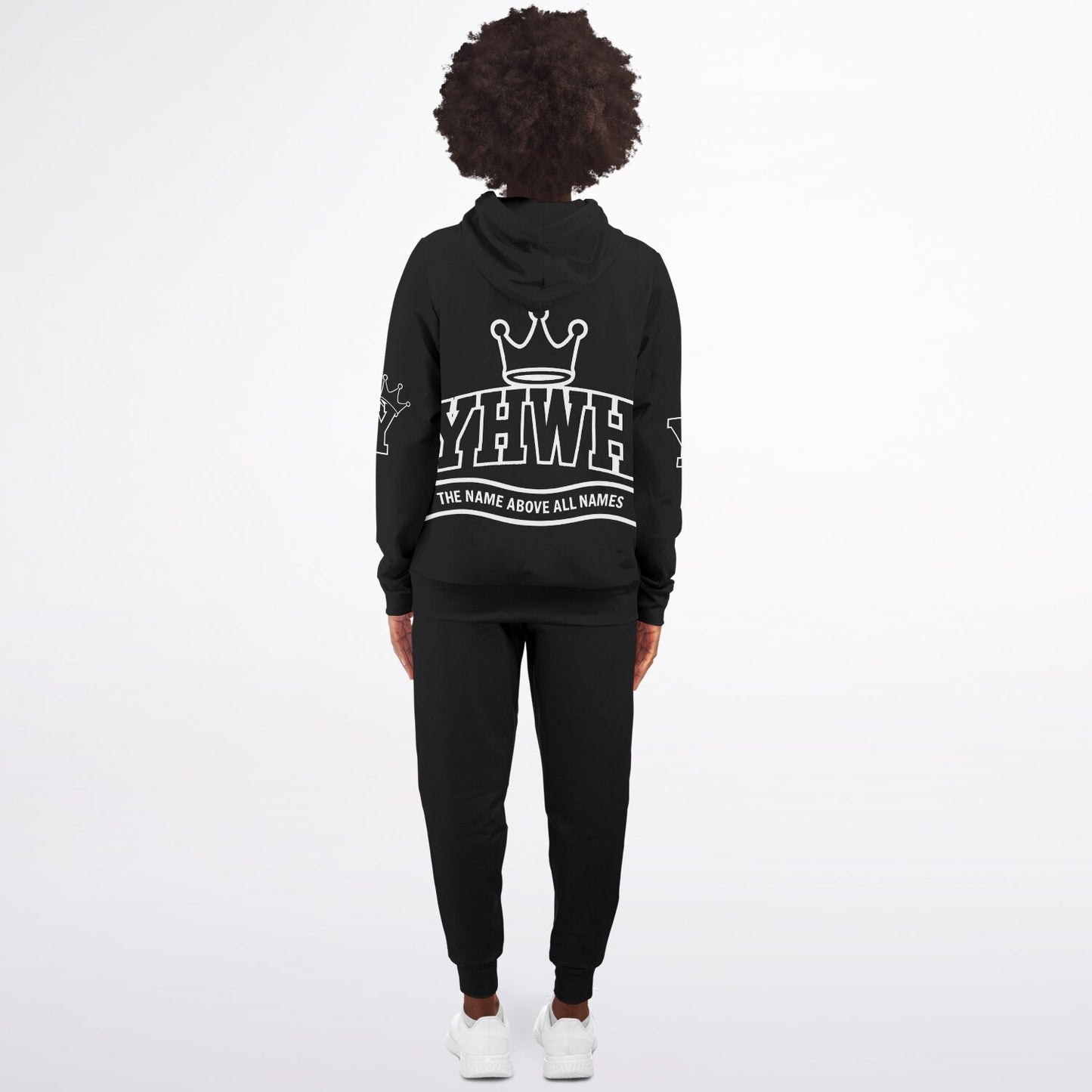 YHWH Black Athletic Ziphoodie & Jogger Set