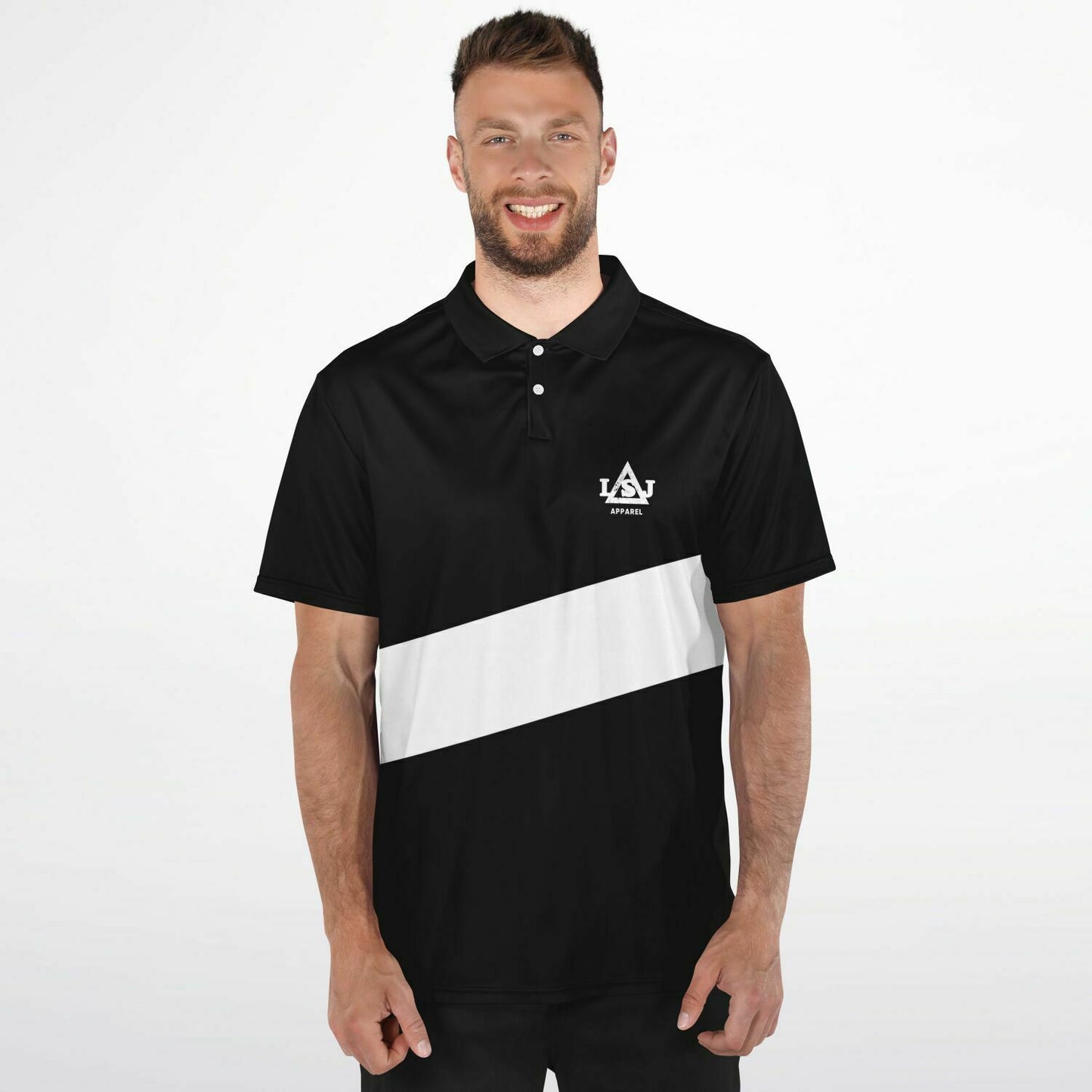 LSJ Black & White Men's Polo Shirt