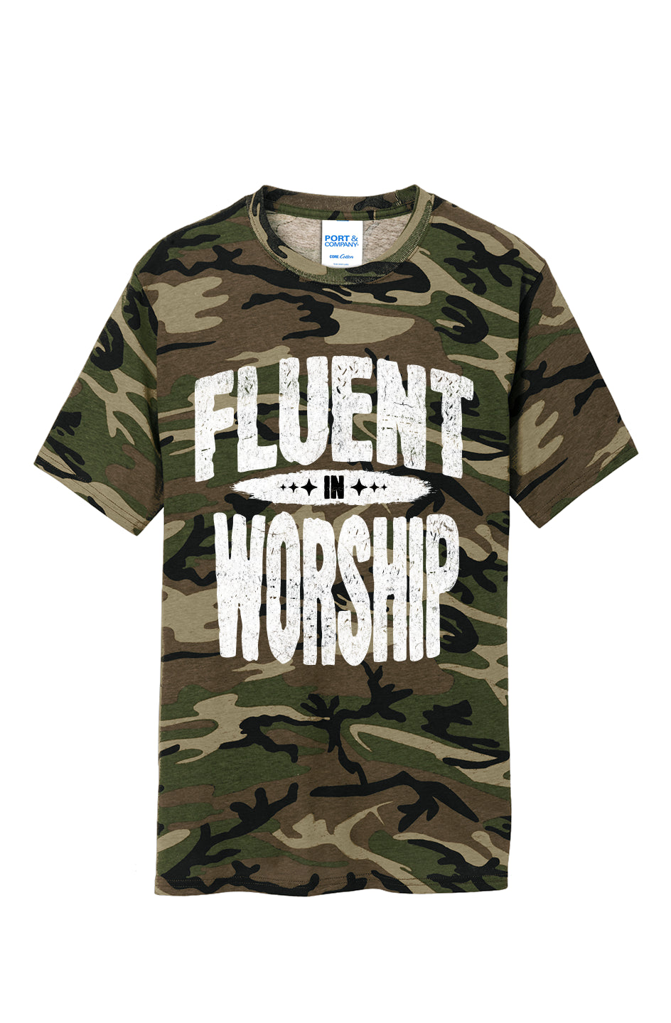 Fluent In Worship Camo Tee
