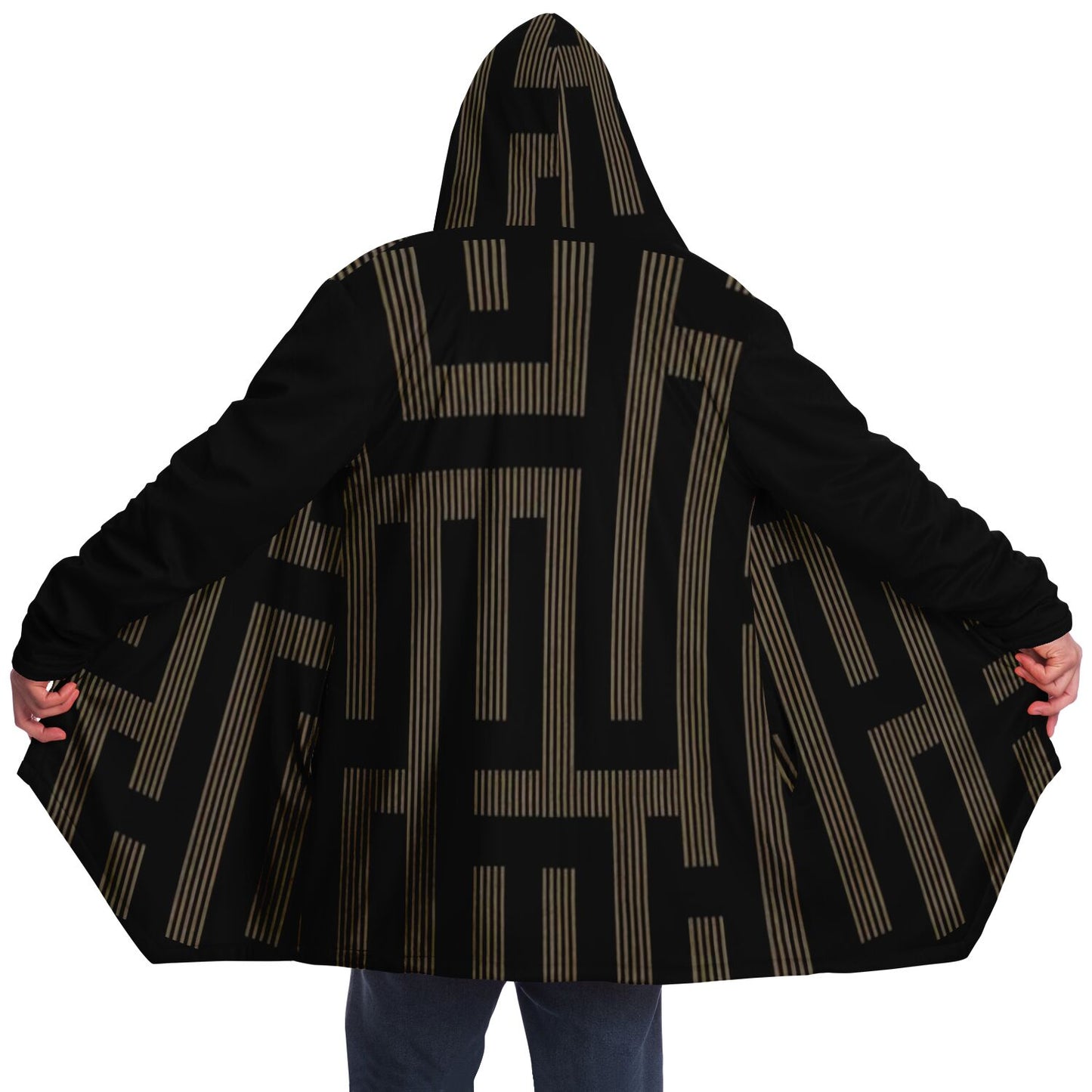 LSJ Black & Gold Tribal Microfleece Cloak