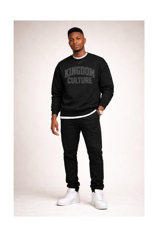 Kingdom Culture Black on Black Crewneck Sweatshirt