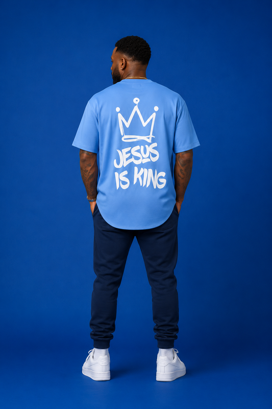 Jesus Is King Carolina Blue Baseball Jersey