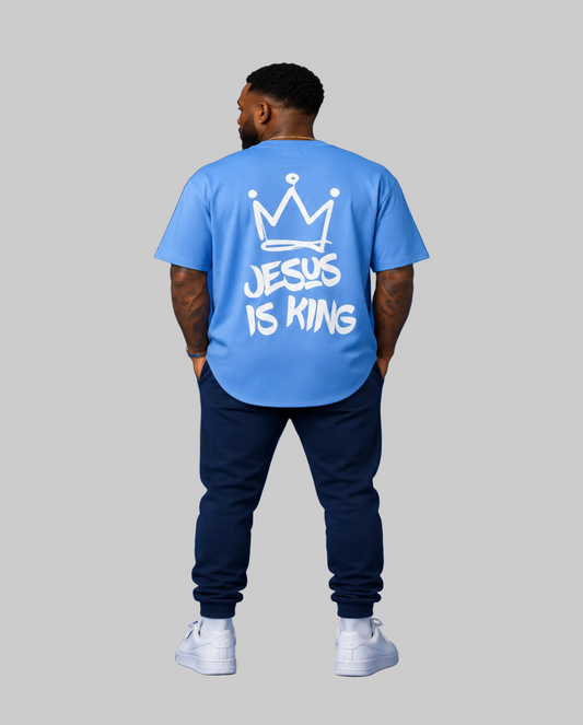 Jesus Is King Carolina Blue Baseball Jersey