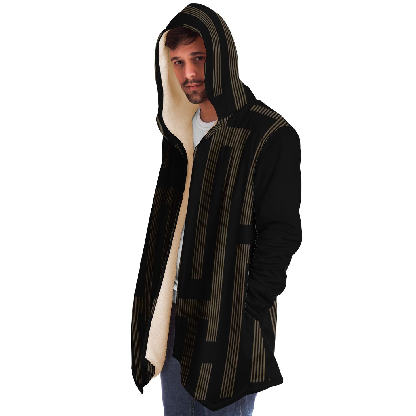LSJ Black & Gold Tribal Microfleece Cloak