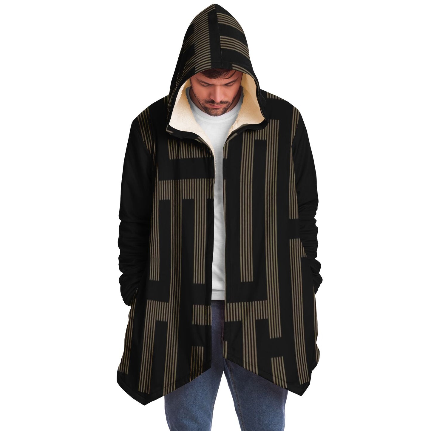 LSJ Black & Gold Tribal Microfleece Cloak