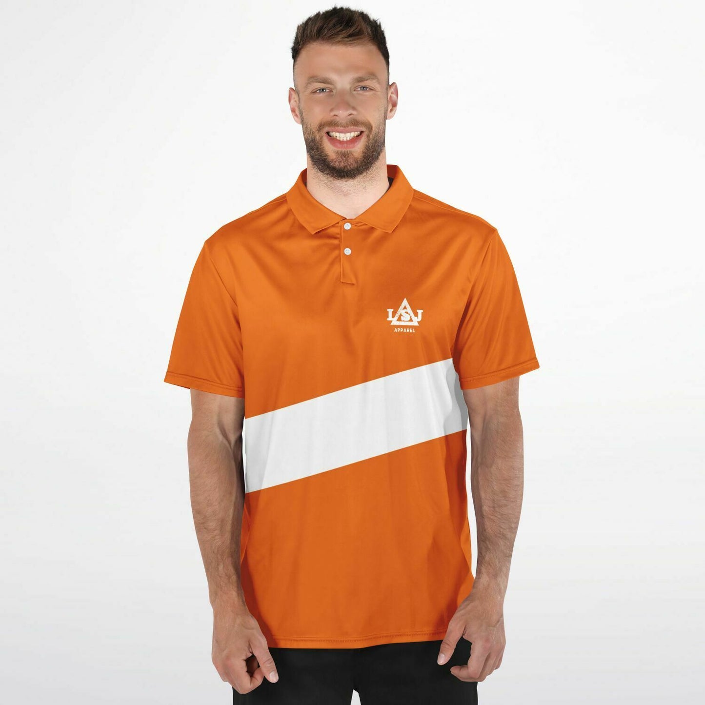 LSJ Orange & White Men's Polo Shirt