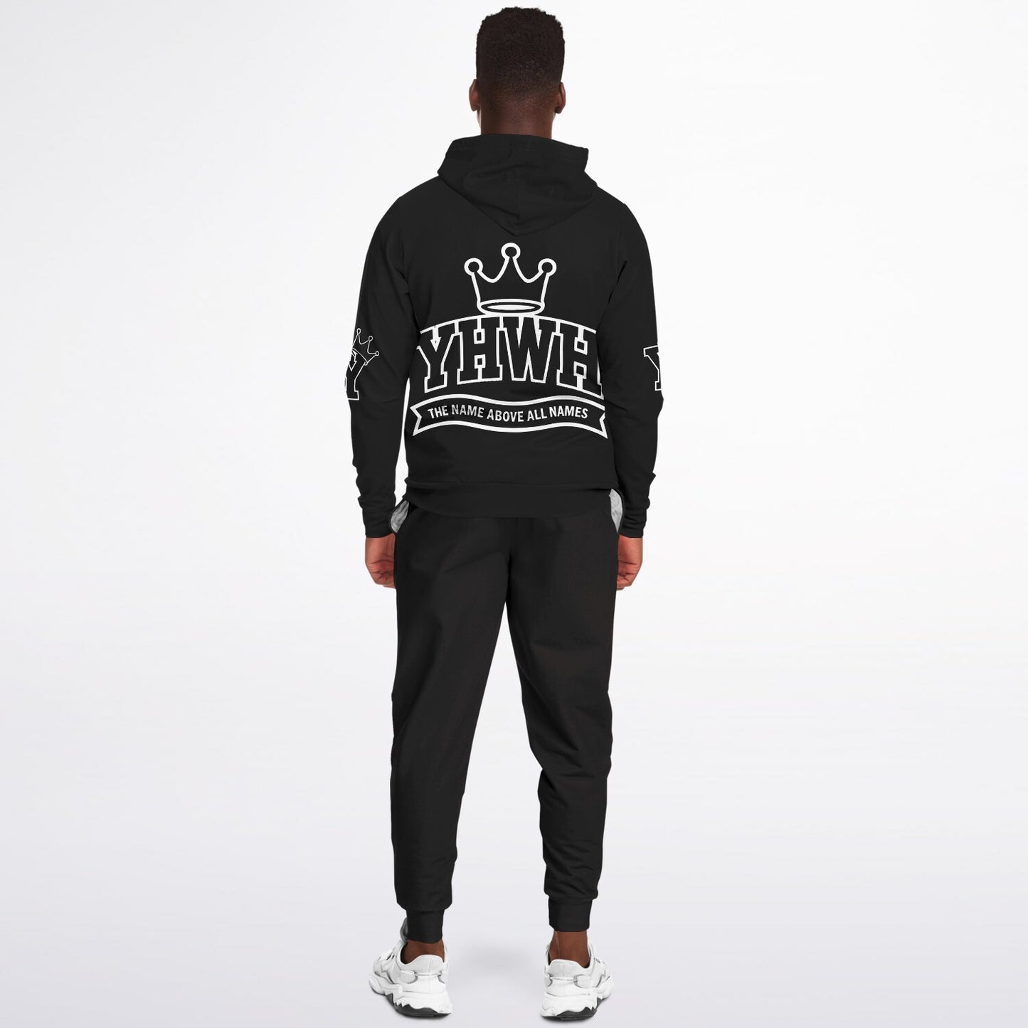 YHWH Black Athletic Ziphoodie & Jogger Set