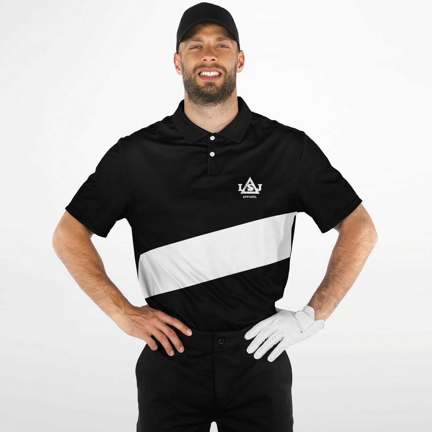 LSJ Black & White Men's Polo Shirt