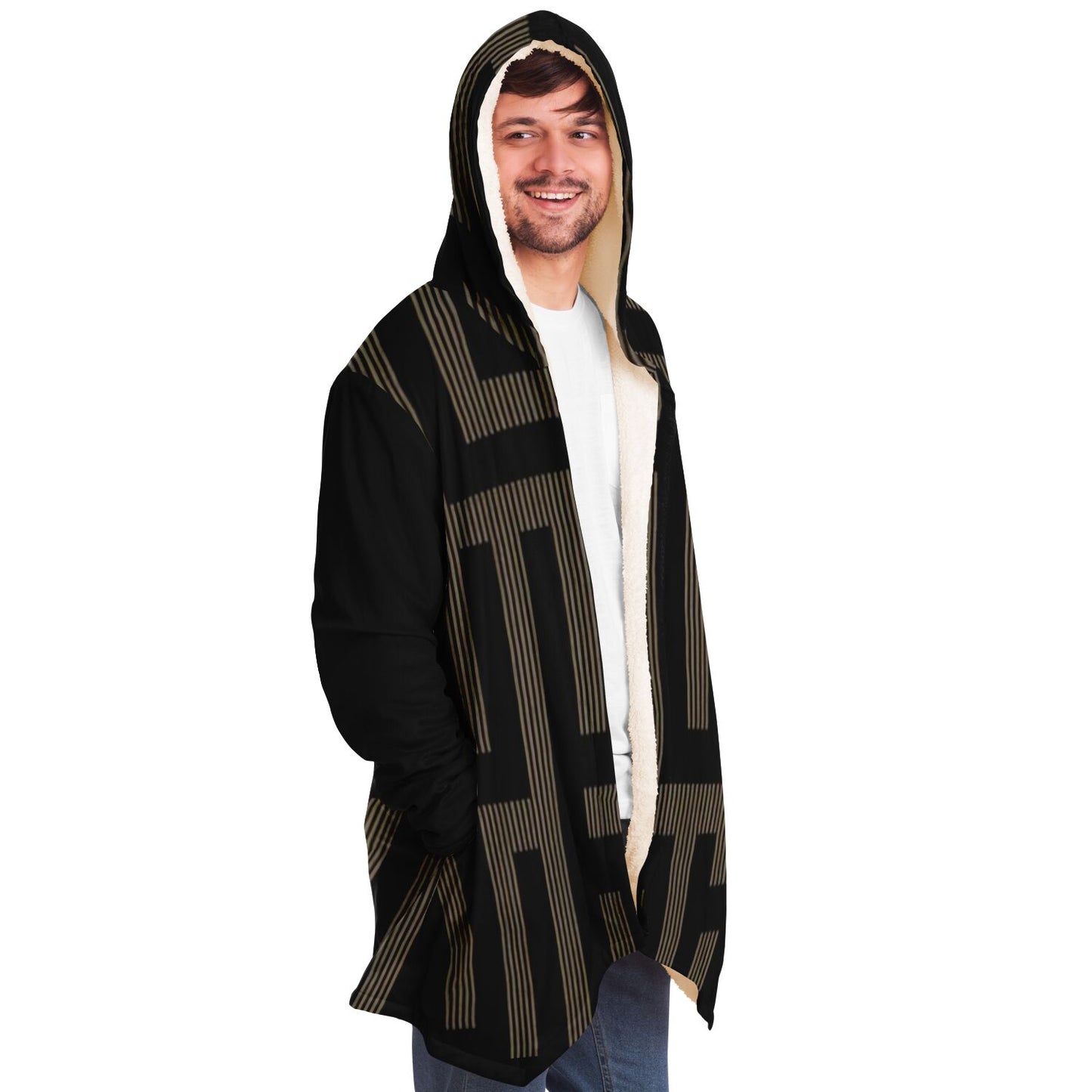 LSJ Black & Gold Tribal Microfleece Cloak