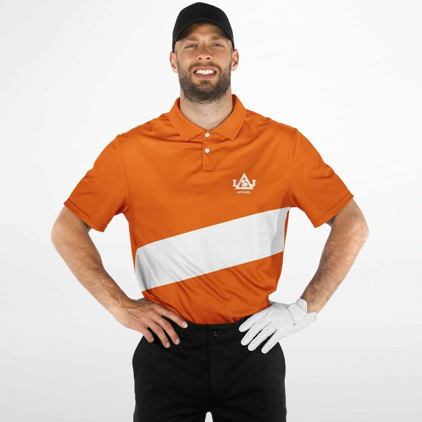 LSJ Orange & White Men's Polo Shirt