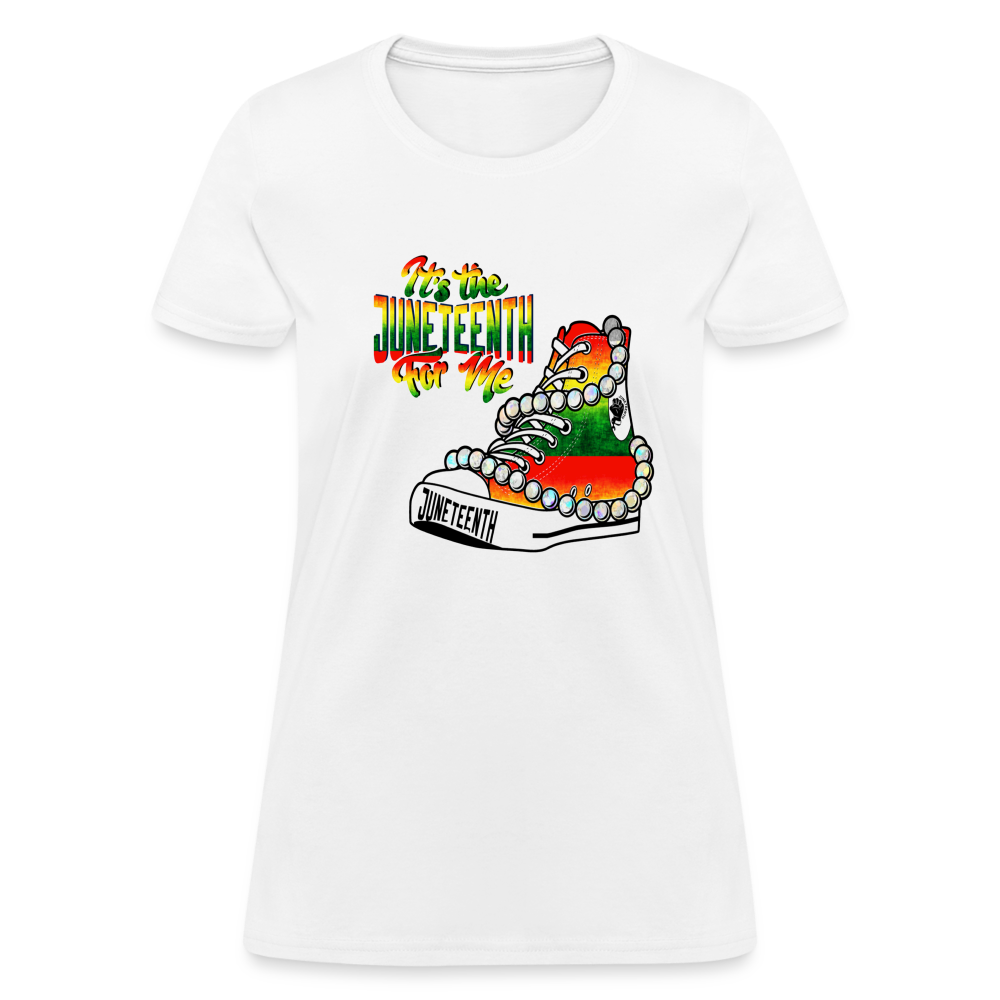 It's The Juneteenth For Me Chucks & Pearls Women's T-Shirt - white