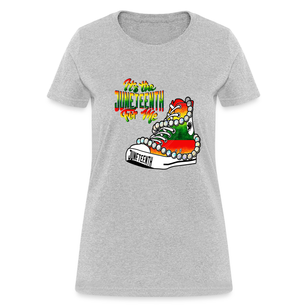 It's The Juneteenth For Me Chucks & Pearls Women's T-Shirt - heather gray