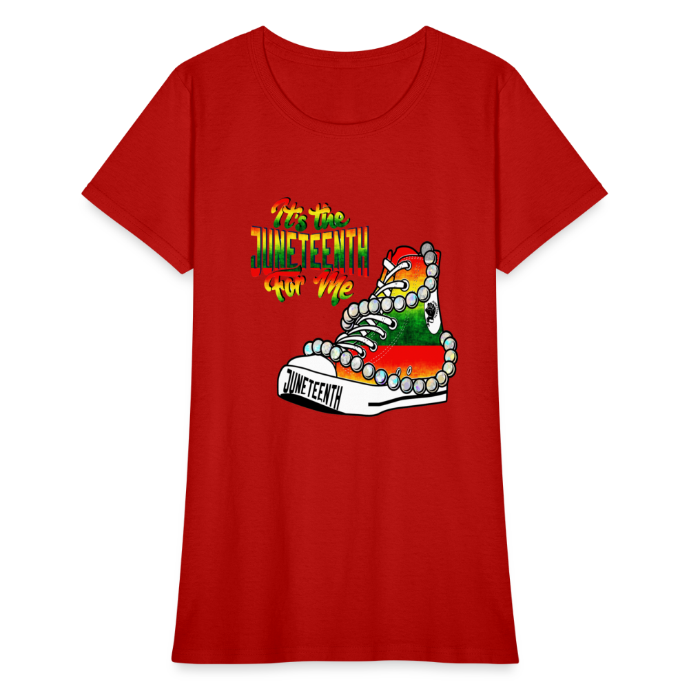 It's The Juneteenth For Me Chucks & Pearls Women's T-Shirt - red