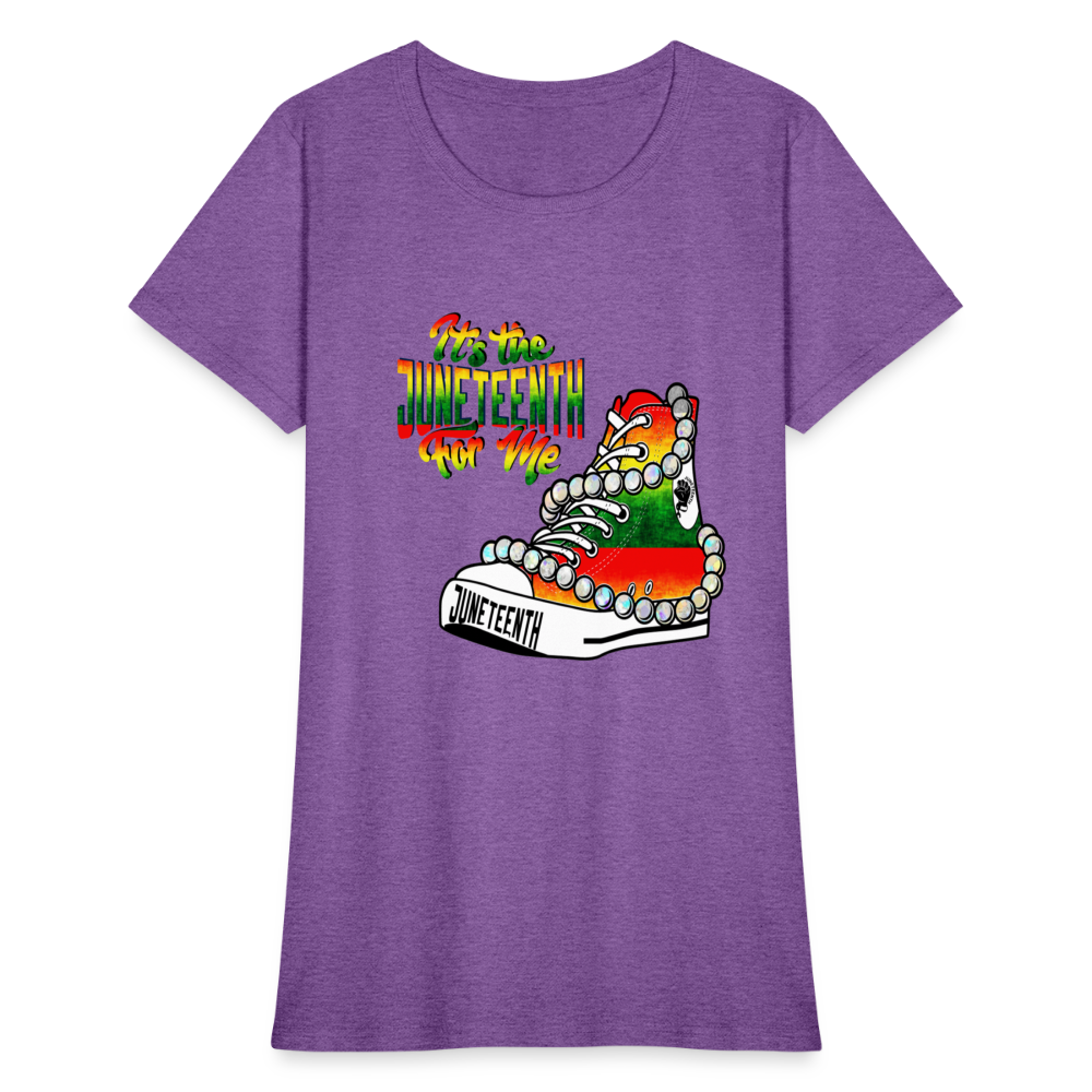 It's The Juneteenth For Me Chucks & Pearls Women's T-Shirt - purple heather