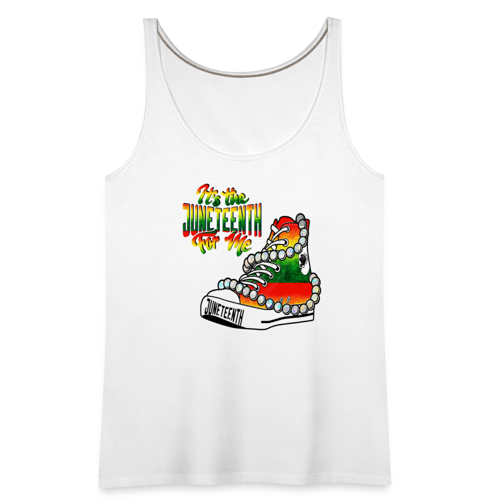 It's The Juneteenth For Me Chucks & Pearls Women’s Premium Tank Top - white