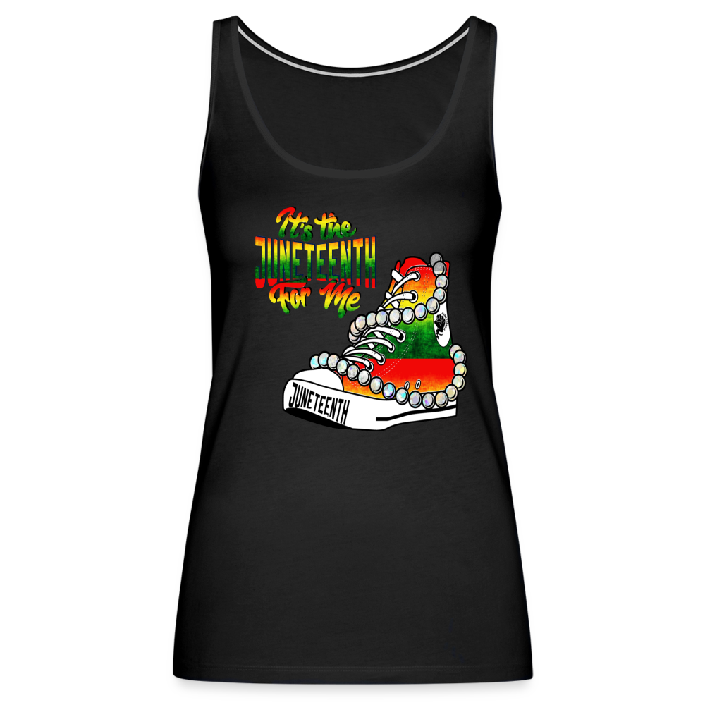 It's The Juneteenth For Me Chucks & Pearls Women’s Premium Tank Top - black