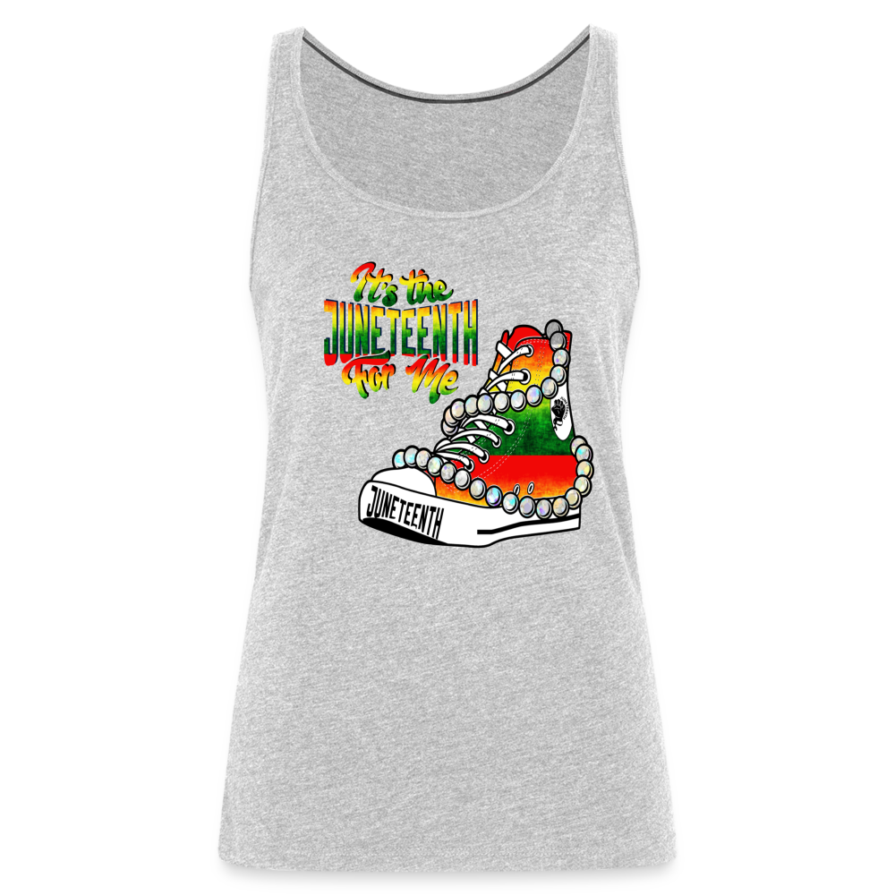 It's The Juneteenth For Me Chucks & Pearls Women’s Premium Tank Top - heather gray