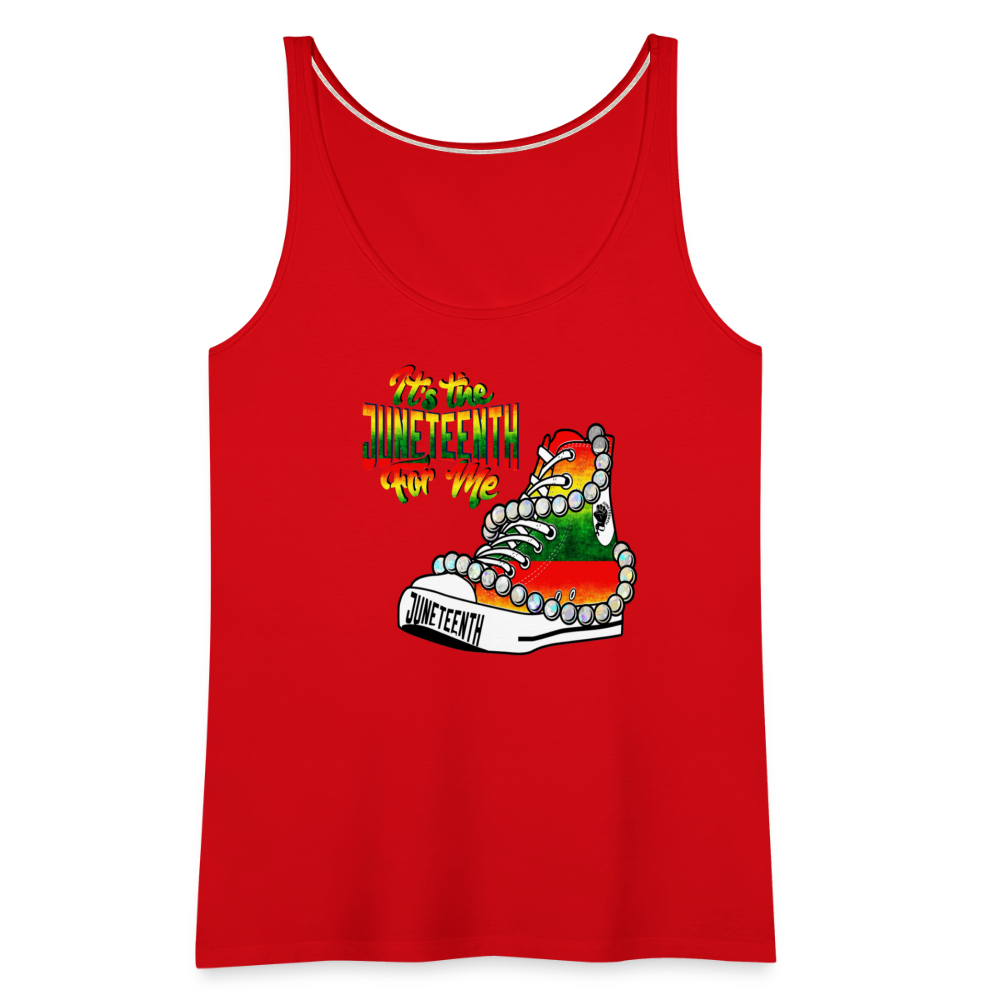 It's The Juneteenth For Me Chucks & Pearls Women’s Premium Tank Top - red