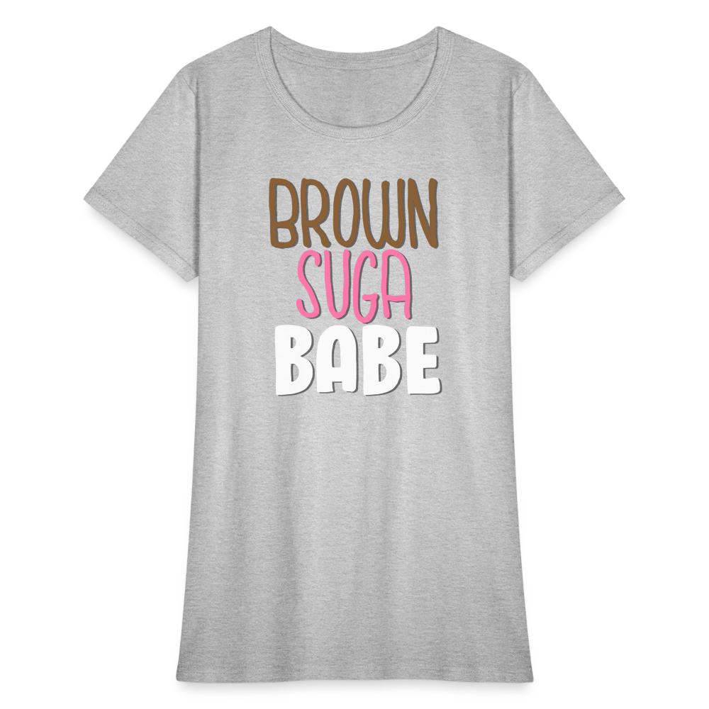 Brown Suga Babe Women's T-Shirt - heather gray