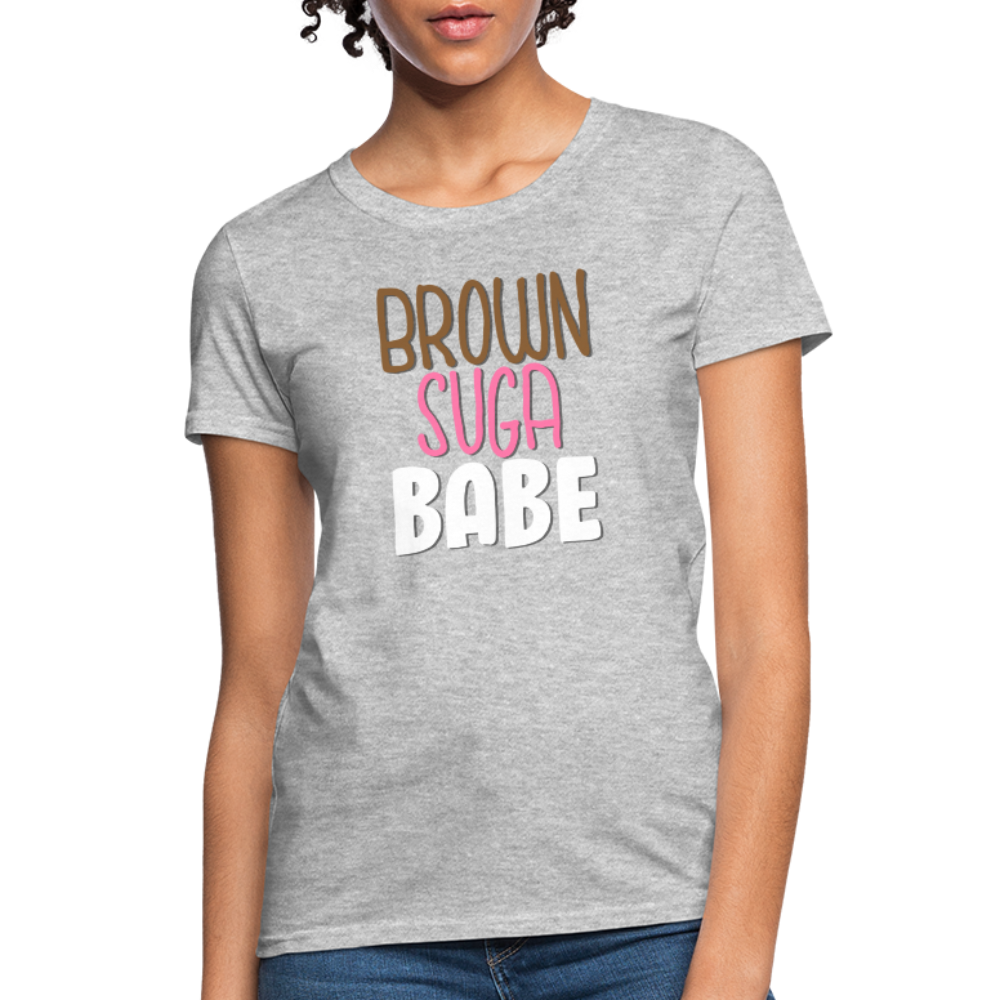Brown Suga Babe Women's T-Shirt - heather gray