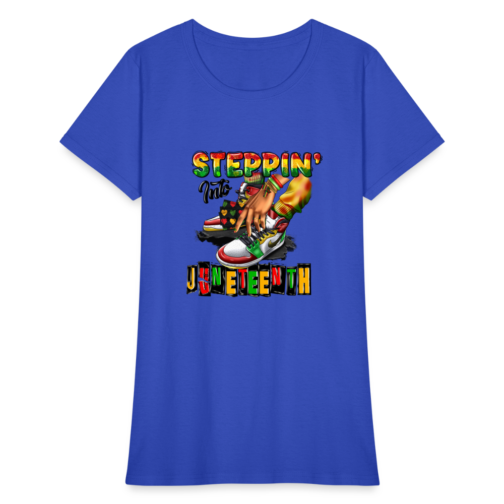 Stepping Into Juneteenth Ladies T-Shirt - royal blue