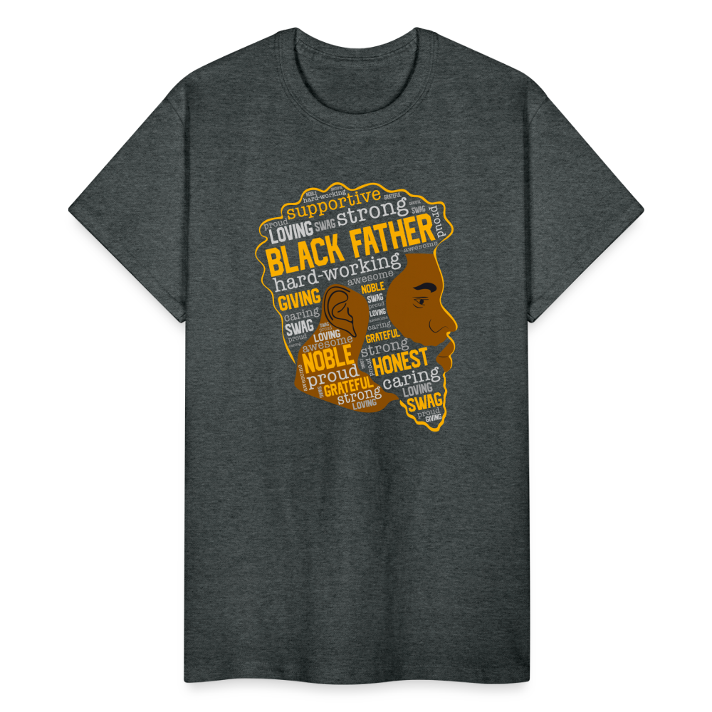 Black Father T-Shirt - deep heather