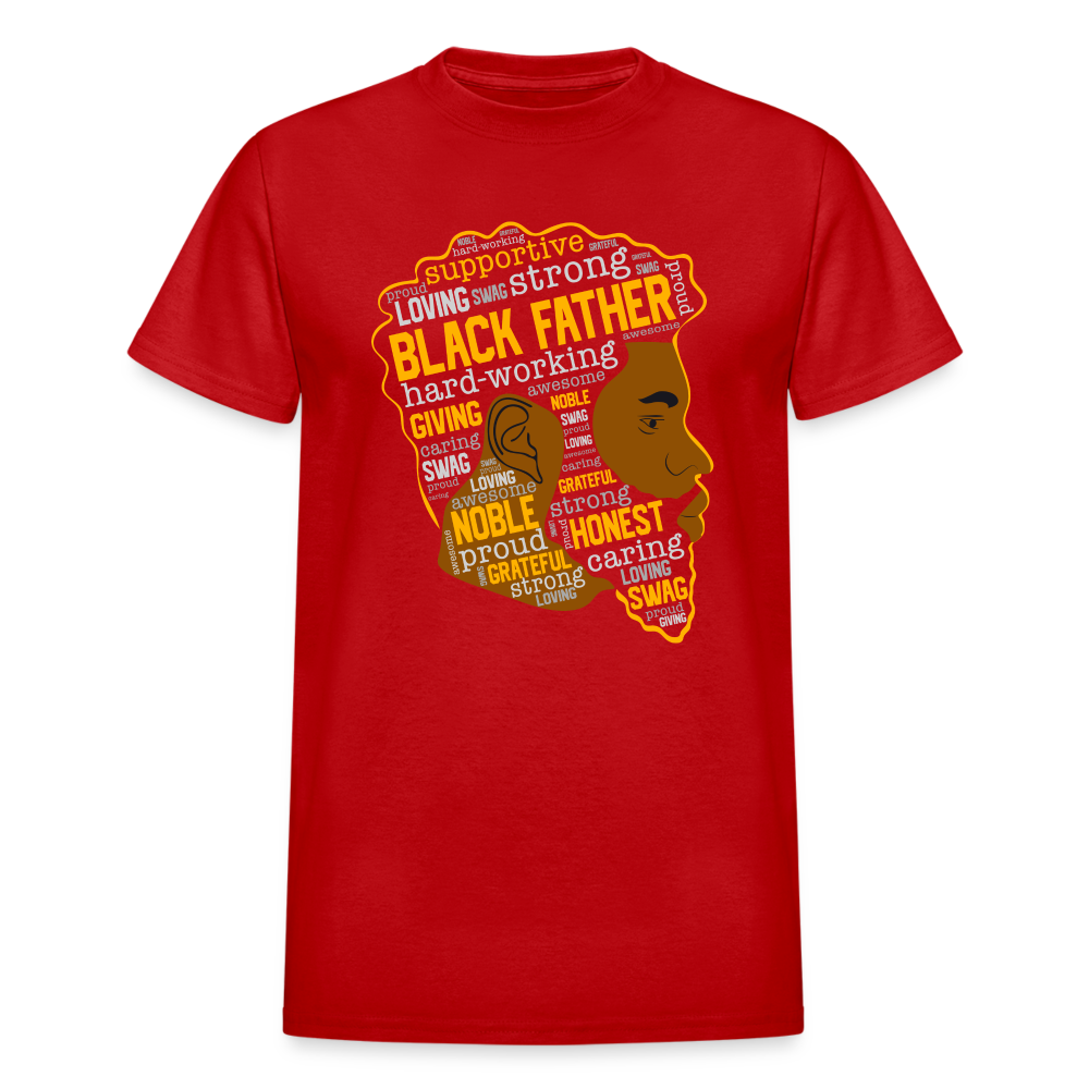 Black Father T-Shirt - red