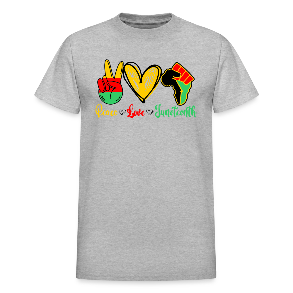 Peace Love Juneteenth Unisex T-Shirt - heather gray