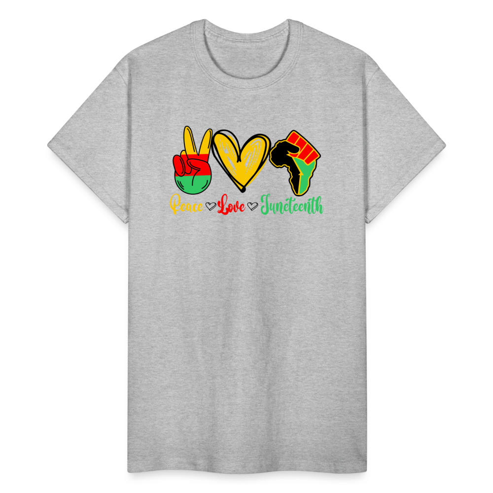 Peace Love Juneteenth Unisex T-Shirt - heather gray