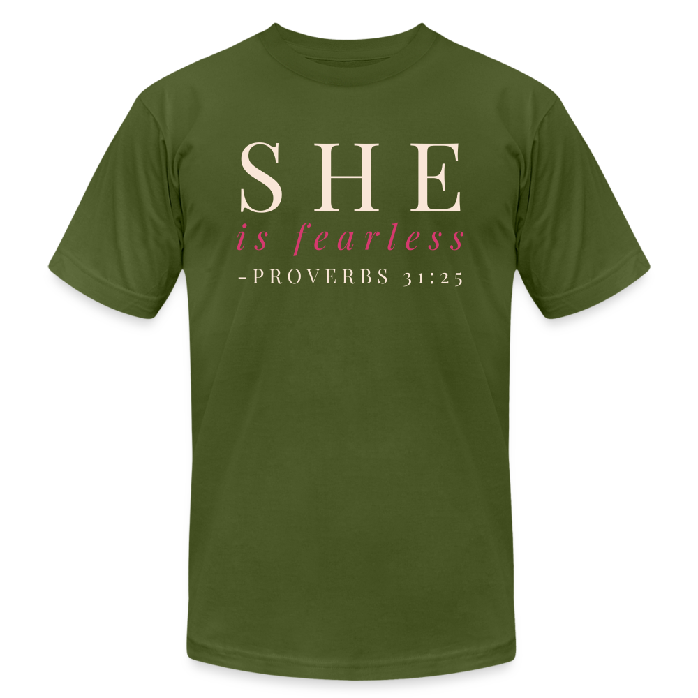 She Is Fearless T-Shirt - olive