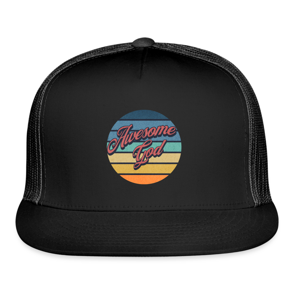 Awesome God Trucker Cap - black/black