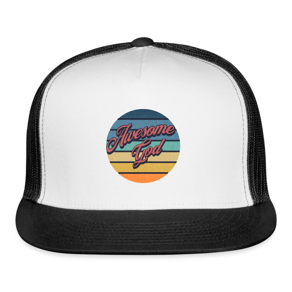 Awesome God Trucker Cap - white/black