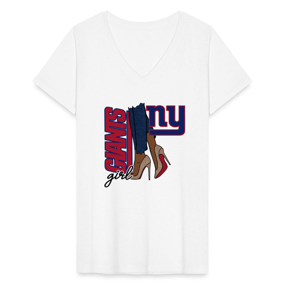 Giants Girl Shoe Game Women's V-Neck T-Shirt - white