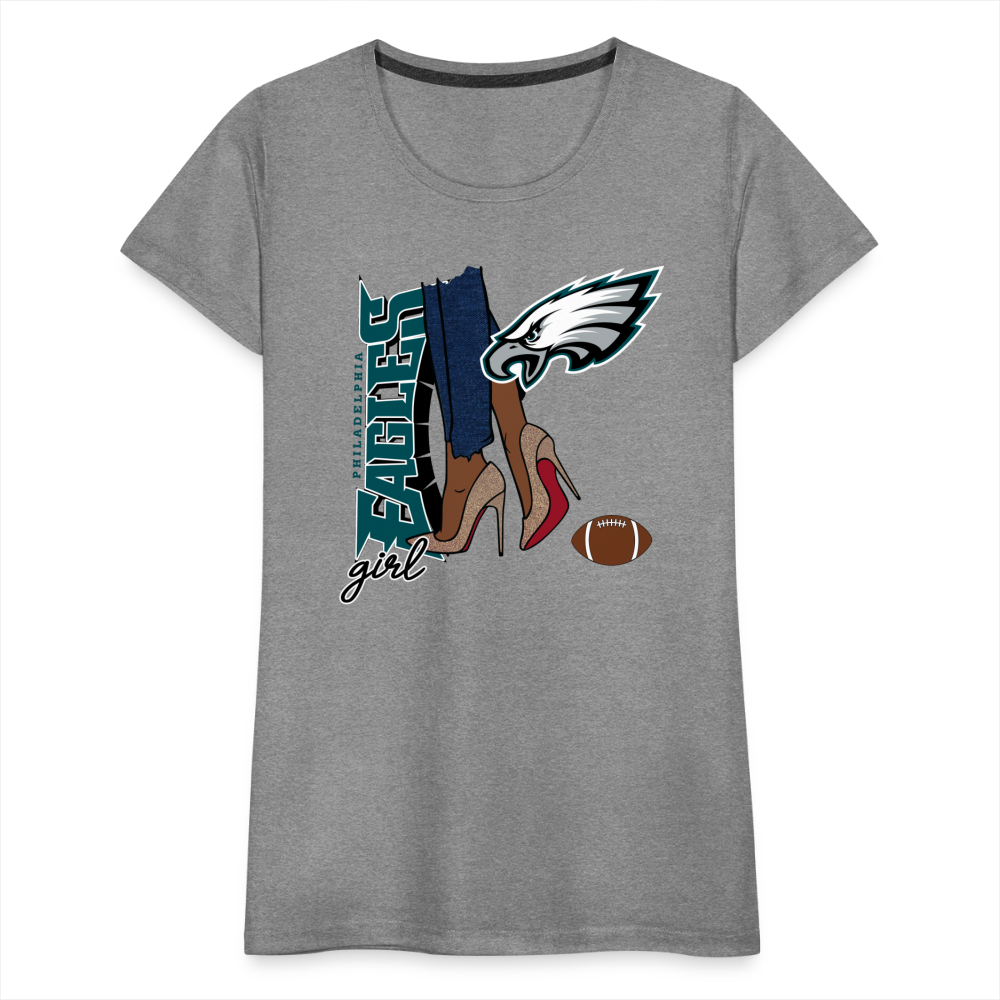 Eagles Girl Shoe Game Women’s Premium T-Shirt - heather gray