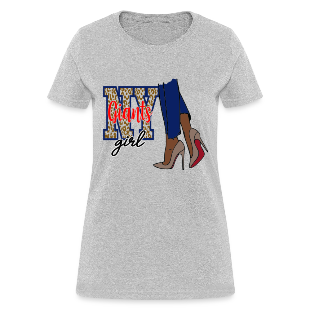 Giants Girl Shoe Game (Leopard) Women's T-Shirt - heather gray