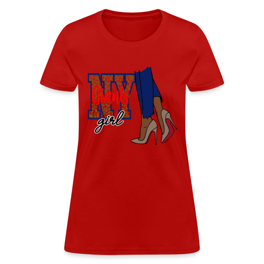 Giants Girl Shoe Game (Leopard) Women's T-Shirt - red