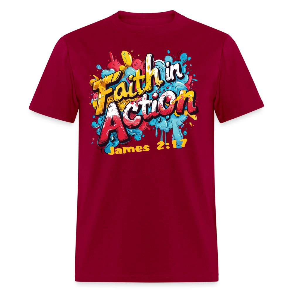 Faith In Action Unisex T-Shirt - dark red