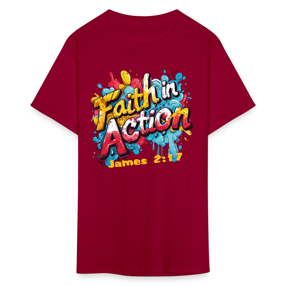 Faith In Action Unisex T-Shirt - dark red