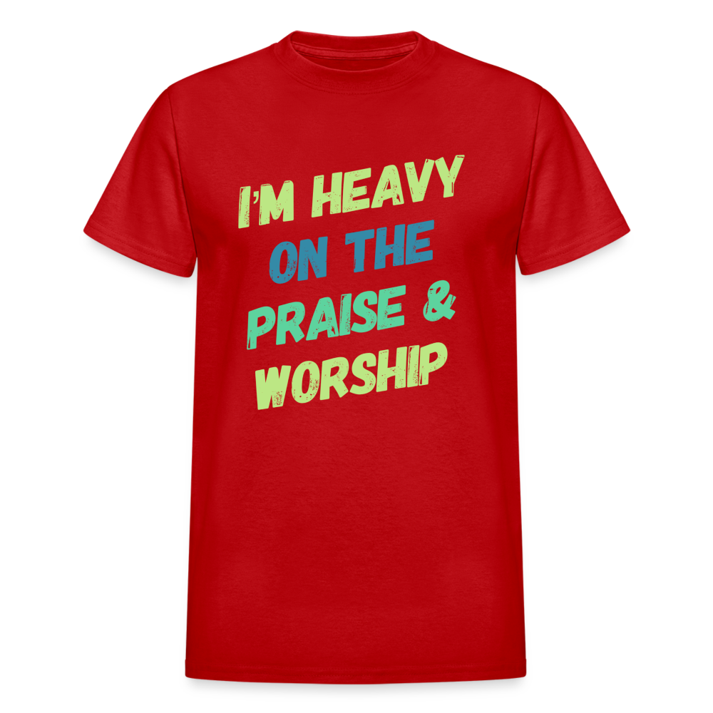 Heavy On The Praise & Worship T-Shirt - red