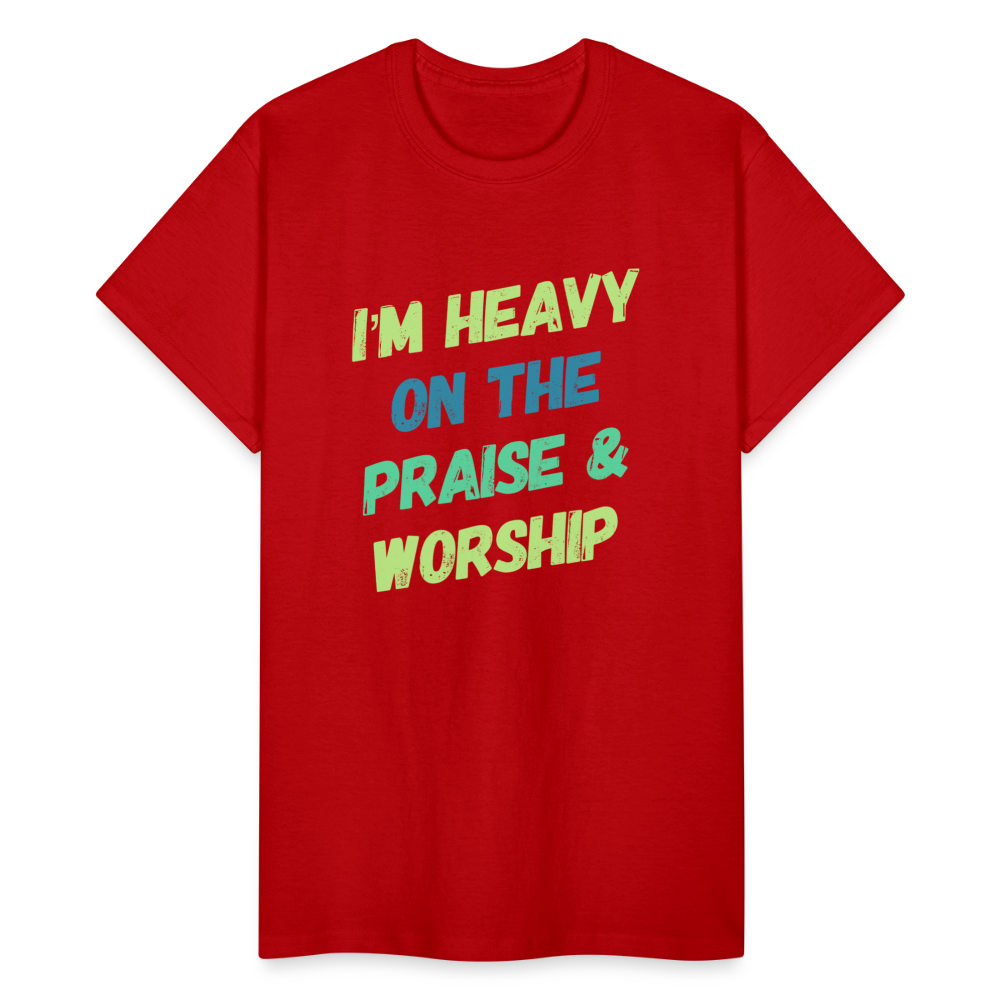Heavy On The Praise & Worship T-Shirt - red