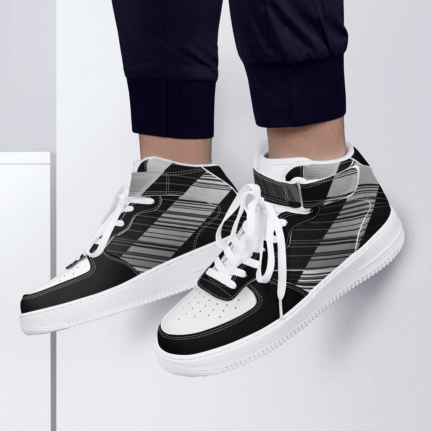 Ink Fusion Men's High Top Leather Sneakers